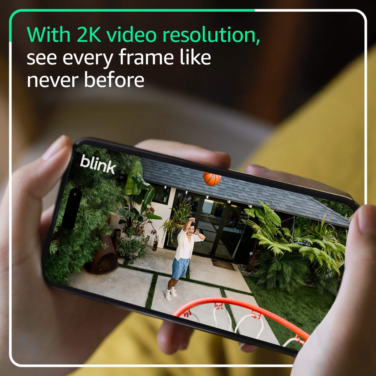 Blink - Outdoor 2K+ Wireless Smart Security Camera, 2K video, Two-way audio, Noise Cancellation, Smart detection Add-onCam - White