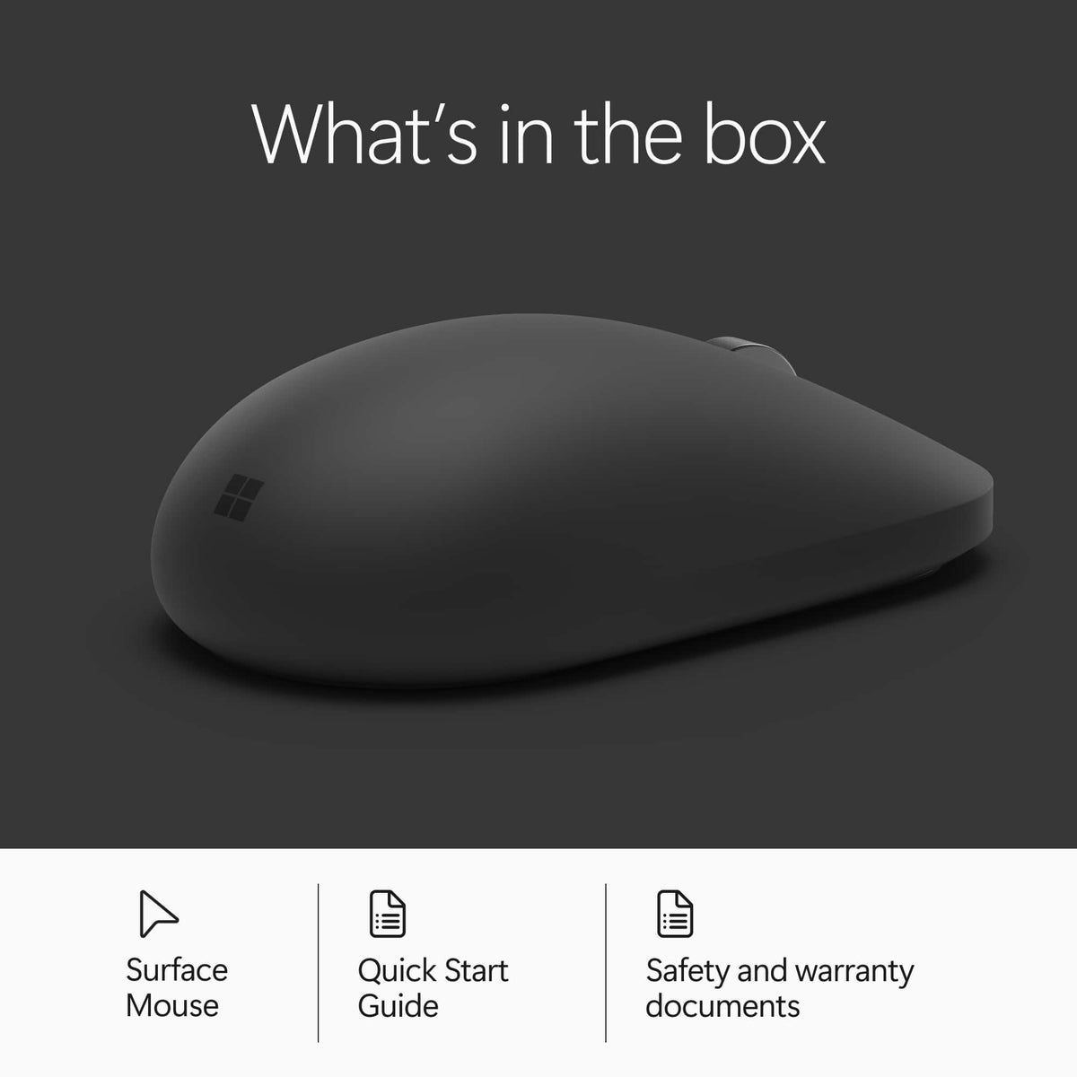 Microsoft - Surface Mouse - Bluetooth Ambidextrous Mouse with BlueTrack and Haptics - Wireless - Black