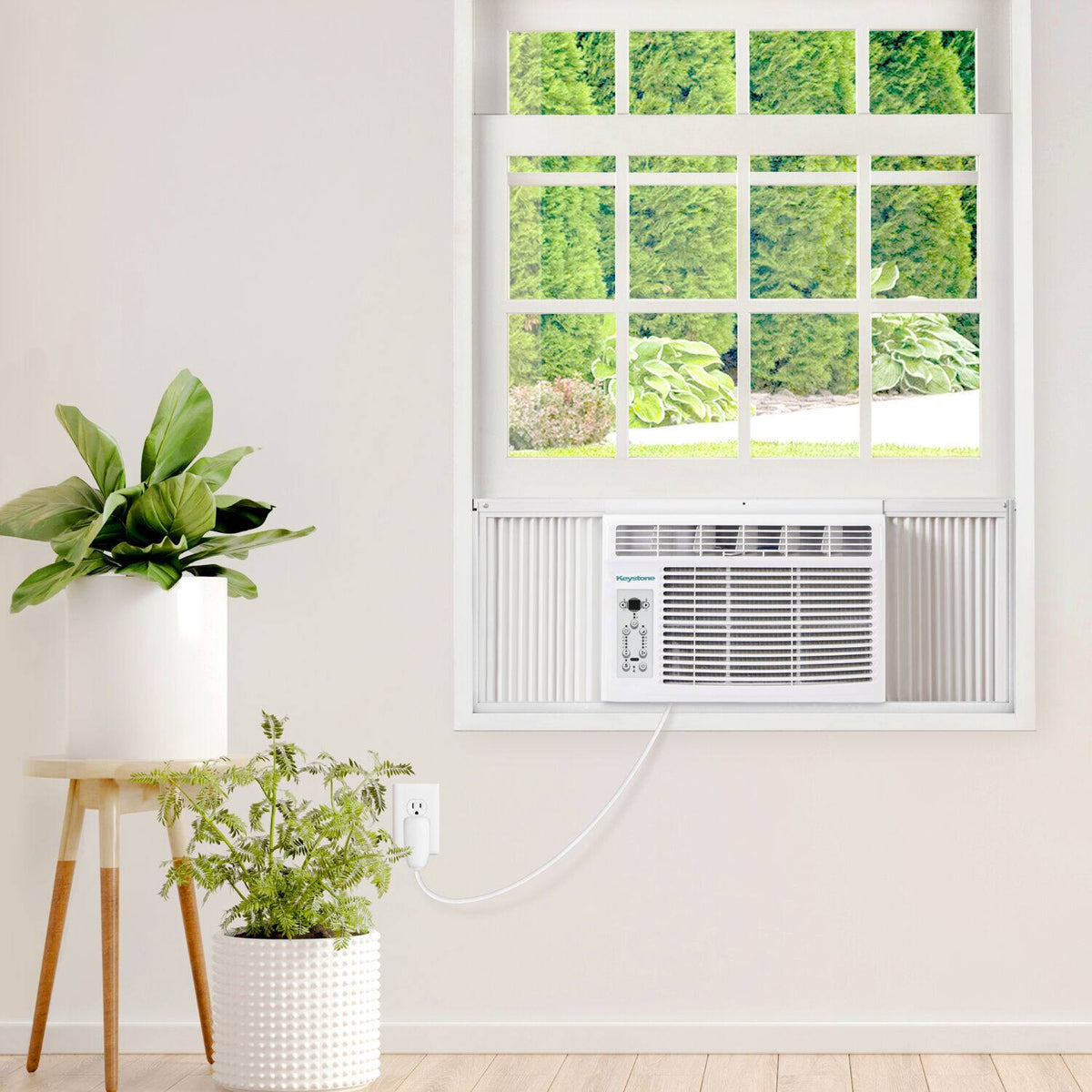 Keystone - 6,000 BTU 115V 250 Sq. Ft. Window Air Conditioner with Remote - White