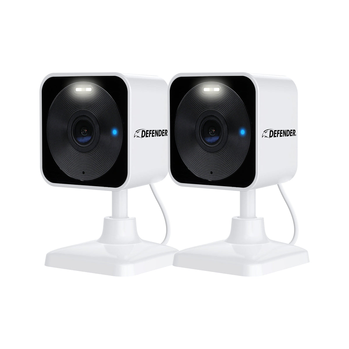 Defender - GO 2K AI POWERED Plug-in Power Indoor/Outdoor Home Security, Baby & Pet Camera - 2 Pack - White