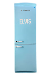 Unique Appliances - 24 in. Wide Elvis Classic Retro 12 cu ft. Counter-Depth Bottom Freezer Refrigerator - Blue Hawaii