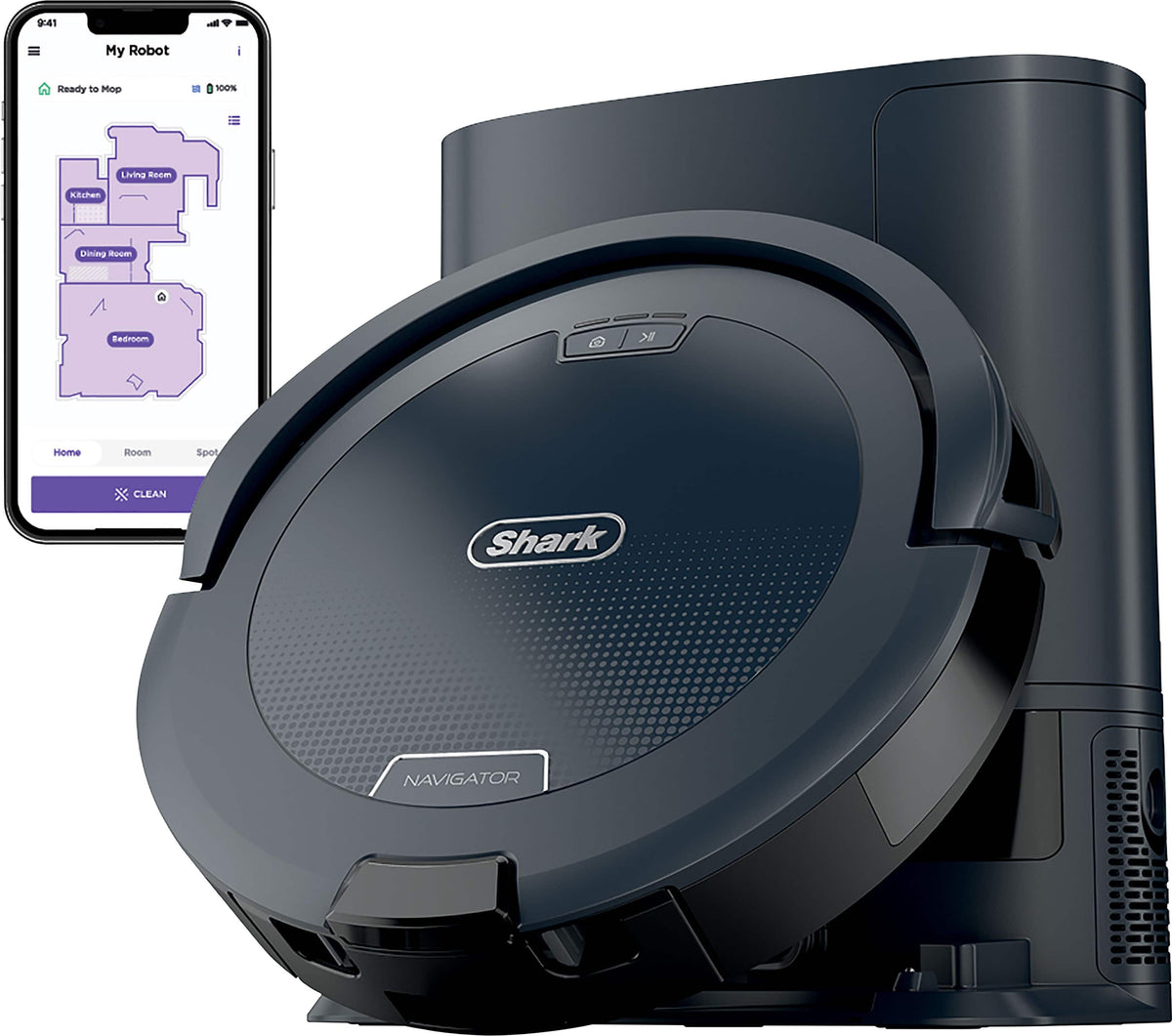 Shark - Navigator Robot Vacuum + Self-Empty Base - Gray