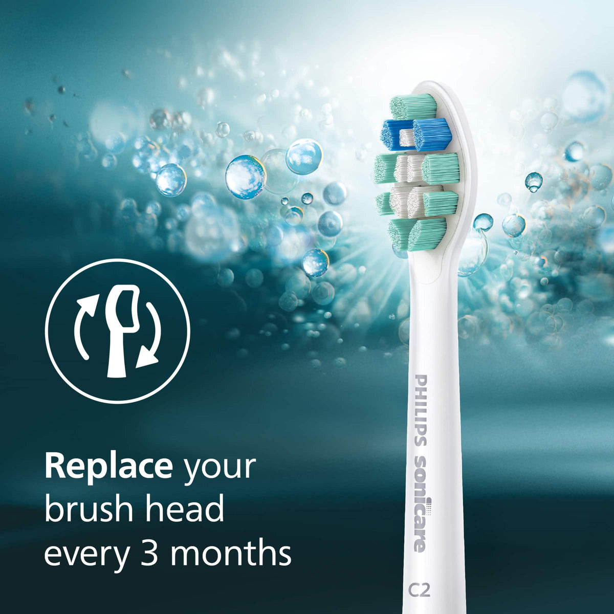 Philips Sonicare - C2 Plaque Control - Replacement Toothbrush Heads, 4 Pack, HX9024/77 - White