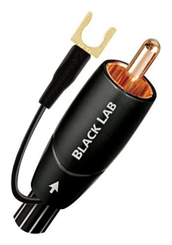 AudioQuest - Black Lab RCA 16.5' Analog Low-Frequency Subwoofer Audio Interconnect with RCA to RCA Connectors - Black with White Stripes