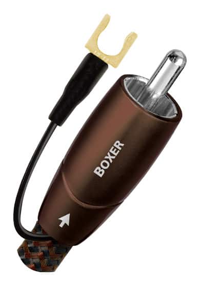 AudioQuest - Boxer RCA 16.4' Analog Low-Frequency Subwoofer Audio Interconnect - Brown on Black