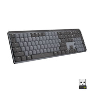 Logitech - MX Mechanical Full size Wireless Mechanical Tactile Switch Keyboard for Windows/macOS with Backlit Keys - Graphite