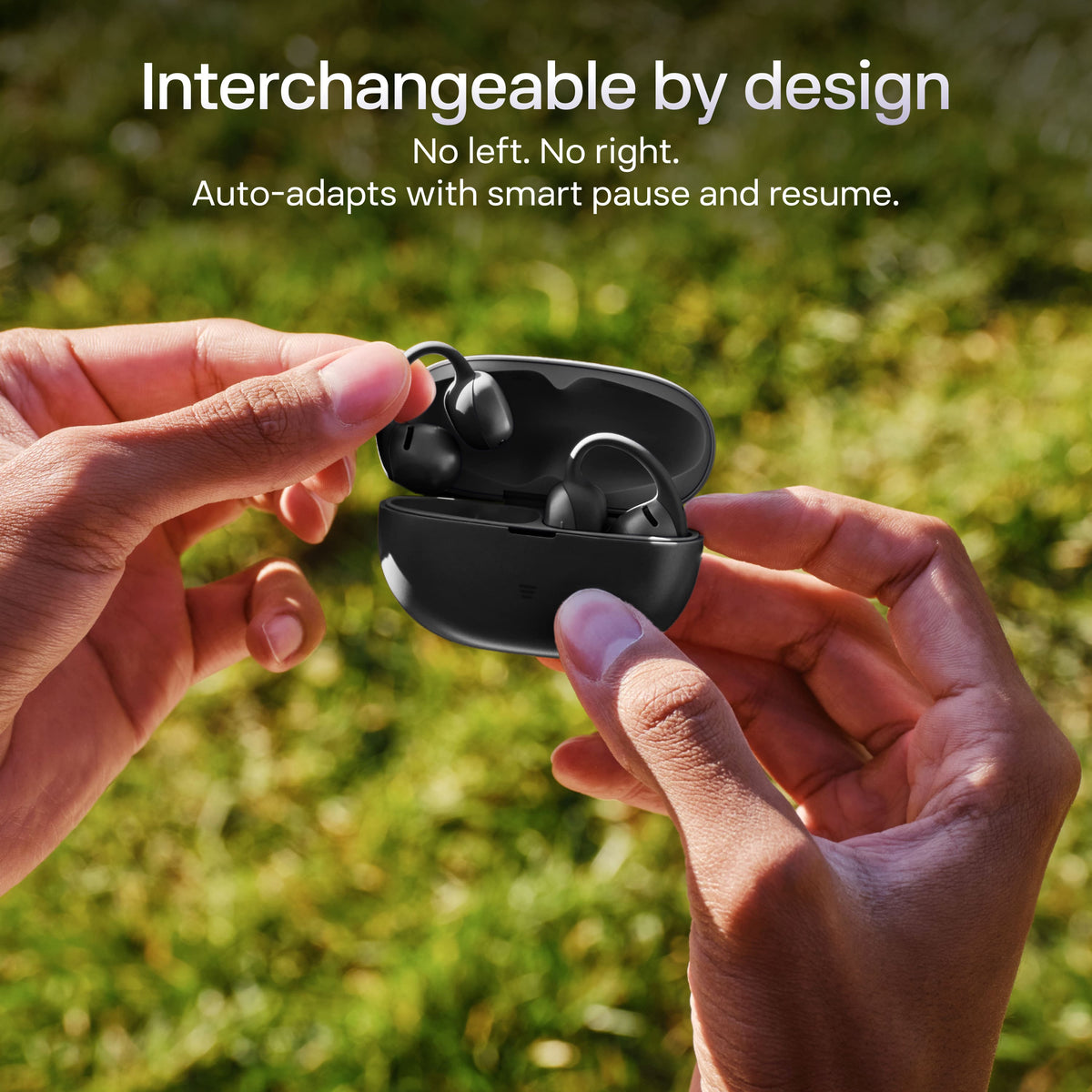 Shokz - OpenDots Air Open-Ear Clip-On True Wireless Bluetooth Earbuds - Black