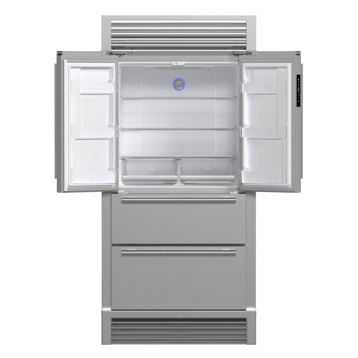 Forno Appliances - Moena 19.2 Cu. Ft. Built-In French Door Refrigerator with Decorative Trim Grill - Stainless Steel VCM
