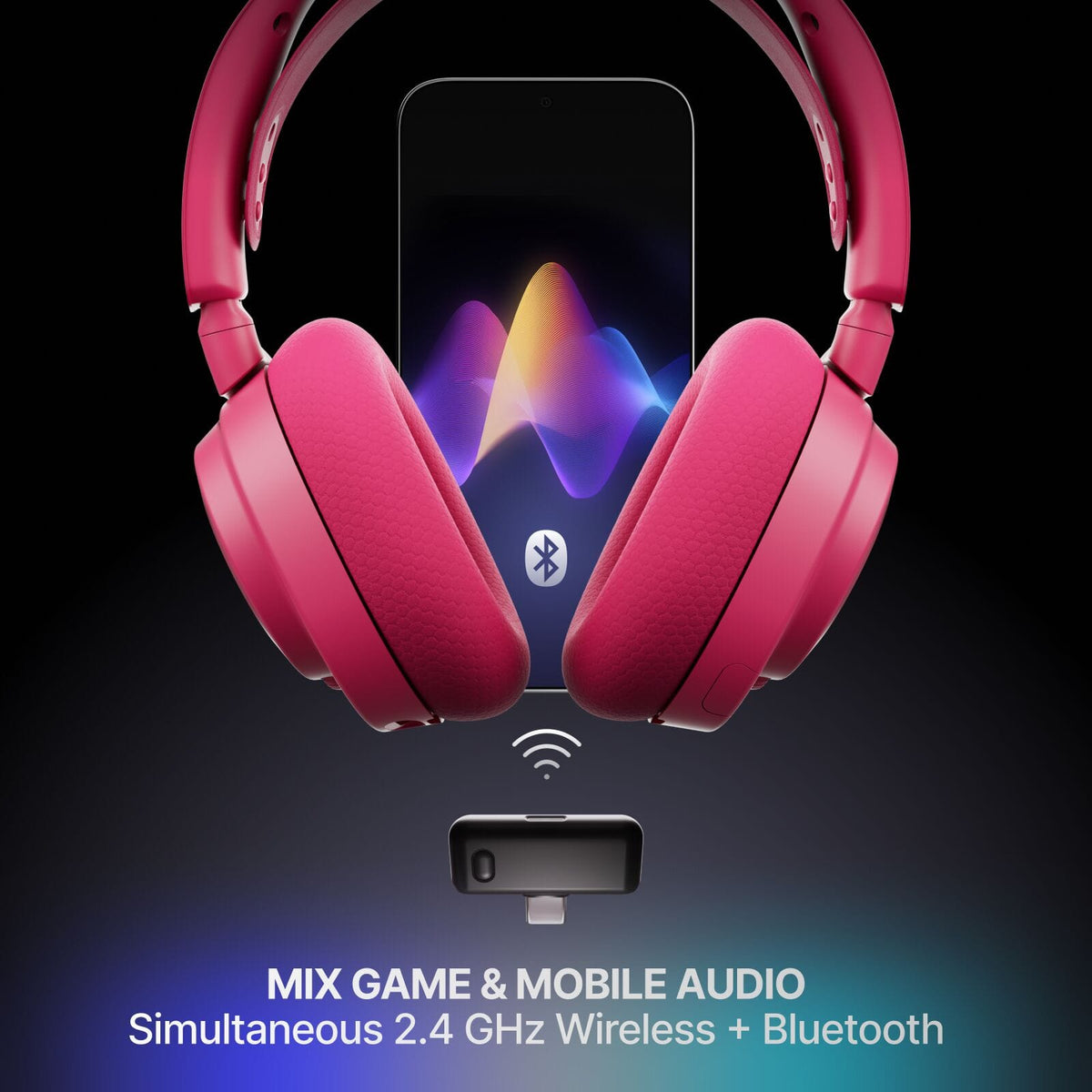 SteelSeries - Arctis Nova 7 Gen 2 Wireless Over-The-Ear Multi Gaming Headset for PC, PS5, Switch, Handheld - Magneta