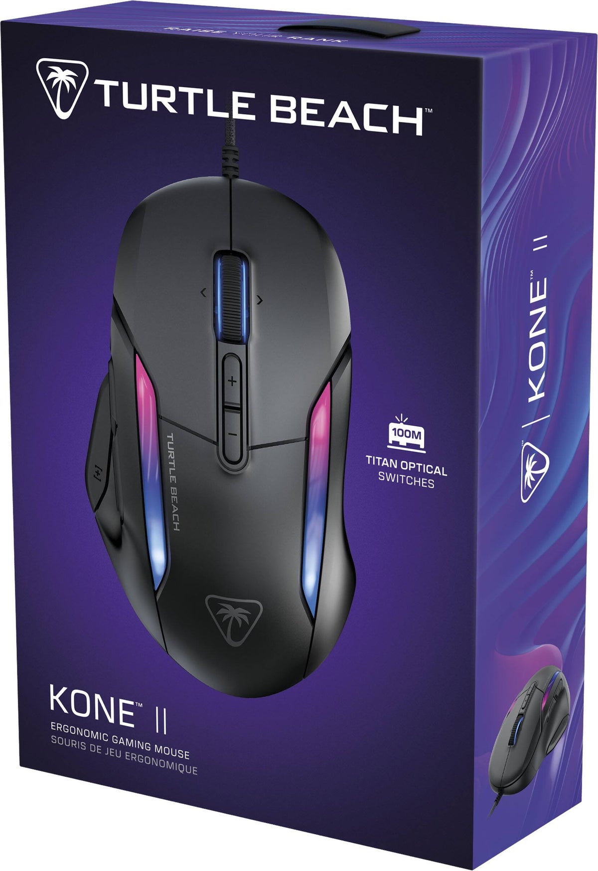 Turtle Beach - Kone II Wired Optical Gaming Mouse with RGB Lighting - Wired - Ash Black