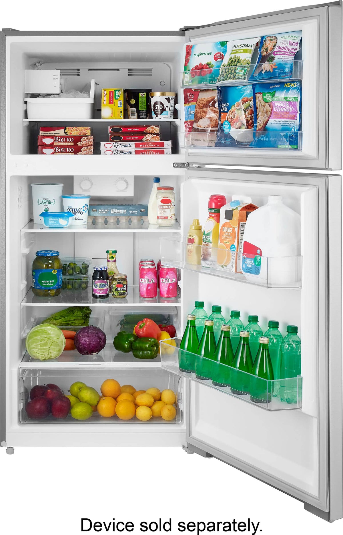 Insignia™ - 28 in. Wide 14.2 Cu. Ft. Top-Freezer Refrigerator with ENERGY STAR Certification - Stainless Steel