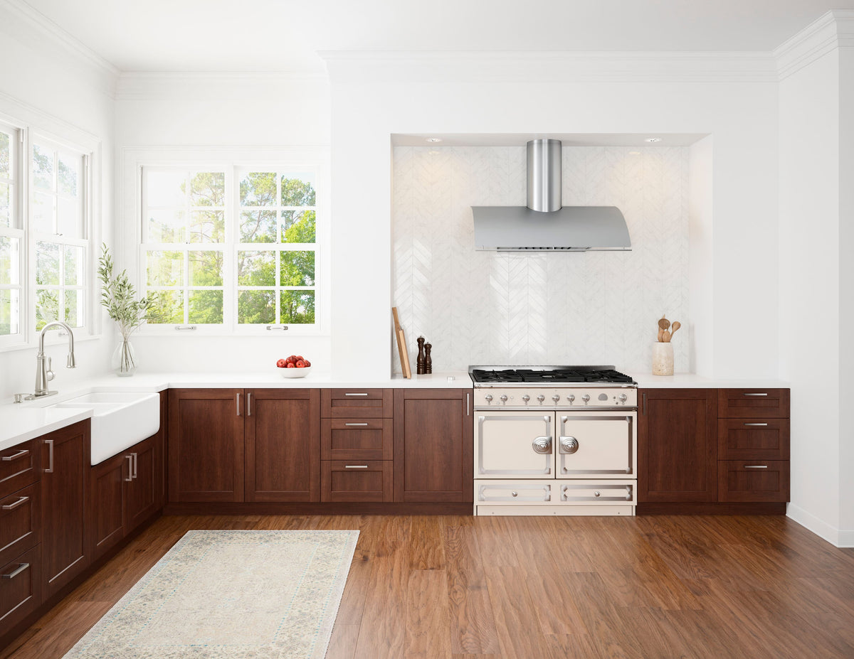 Zephyr - 48 inches - Externally Vented - Shell Range Hood - Stainless Steel