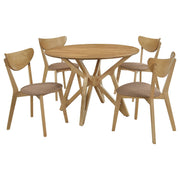 Juego de comedor redondo Barlow de 5 piezas con sillas - Nogal