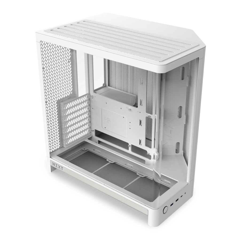 NZXT - H6 - ATX Dual-Chamber PC Case with Seamless Curved Tempered Glass - White