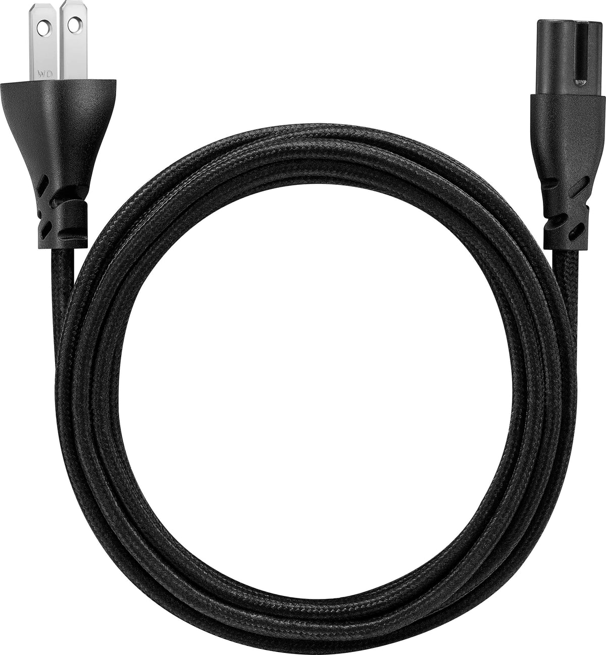 Rocketfish™ - 8 ft. Non-Polarized Braided Power Cord - Black