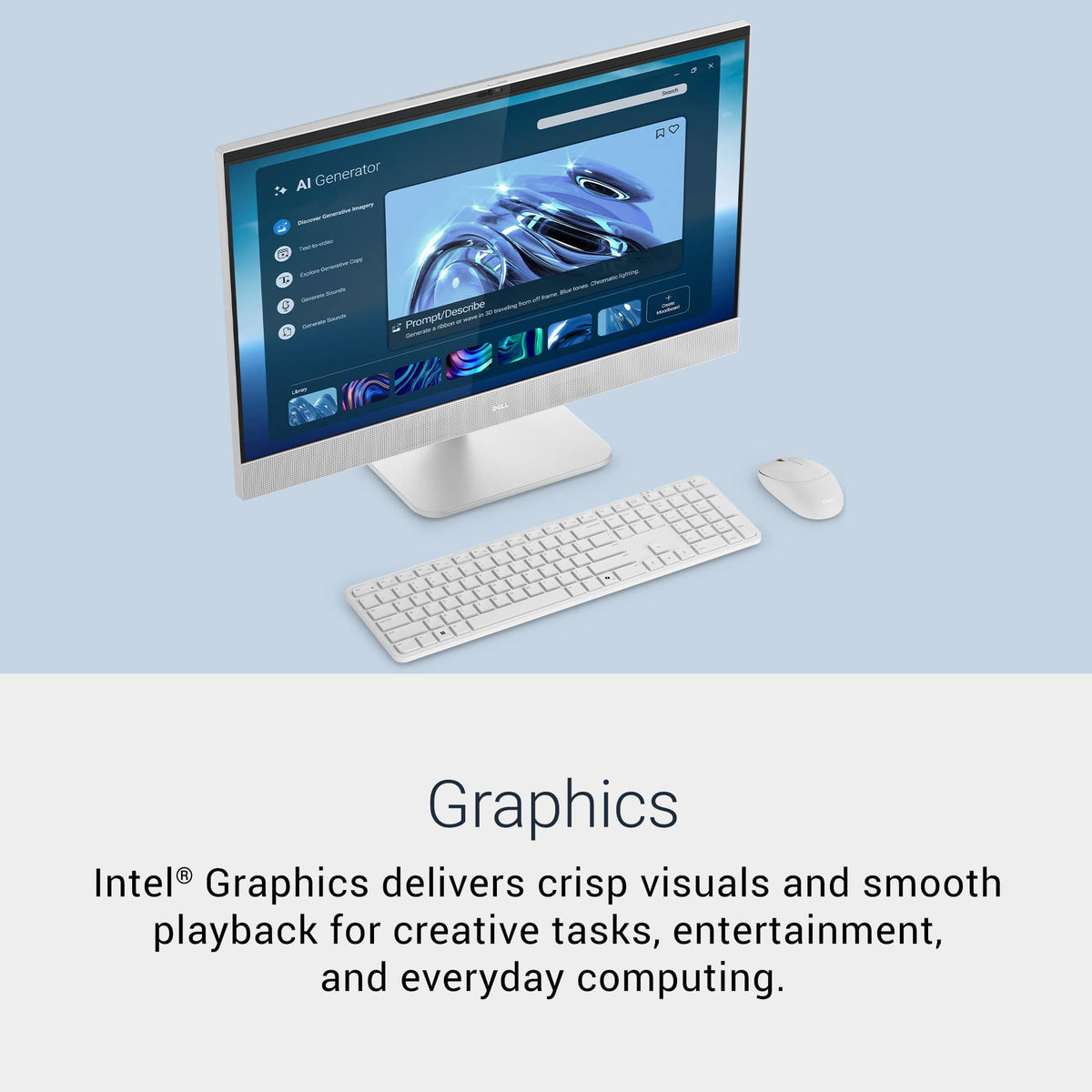 Dell - 27" 2K IPS Touchscreen All-in-One - Intel Core Ultra 7 Series 3 355 2026 - 16GB Memory - 1TB Storage - Copilot+ PC - Light Ash