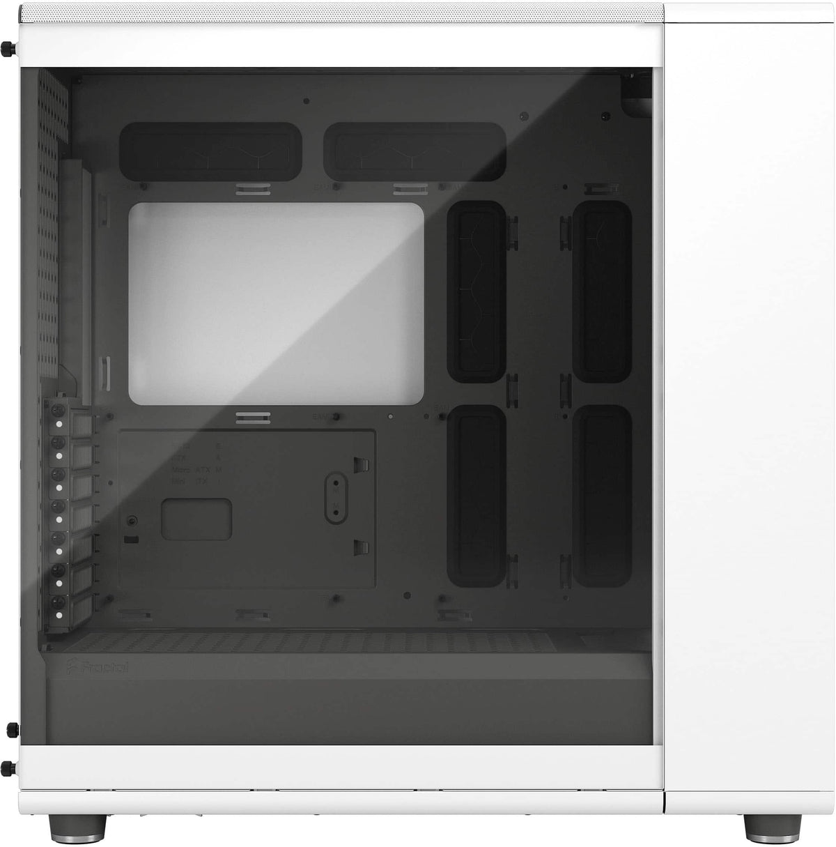 Fractal Design - North XL Chalk White Chassis with Oak Front and Clear TG Side Panel Mid-Tower PC Case - White