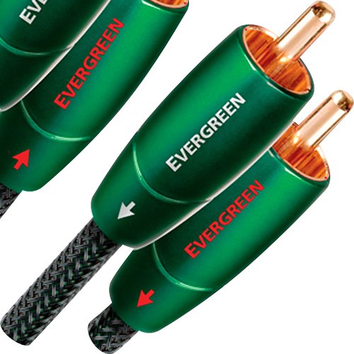 AudioQuest - Evergreen RCA > RCA 6.5' Analog Audio Interconnect Cable with RCA to RCA Connectors - Green on Black