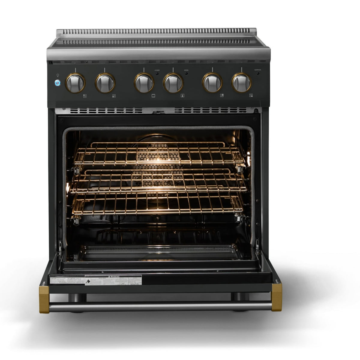 Viking - 30"W. Pro5S 4.7 Cu. Ft. Freestanding 4 Element Electric Convection Range - /Brushed Brass - Antique Bronze