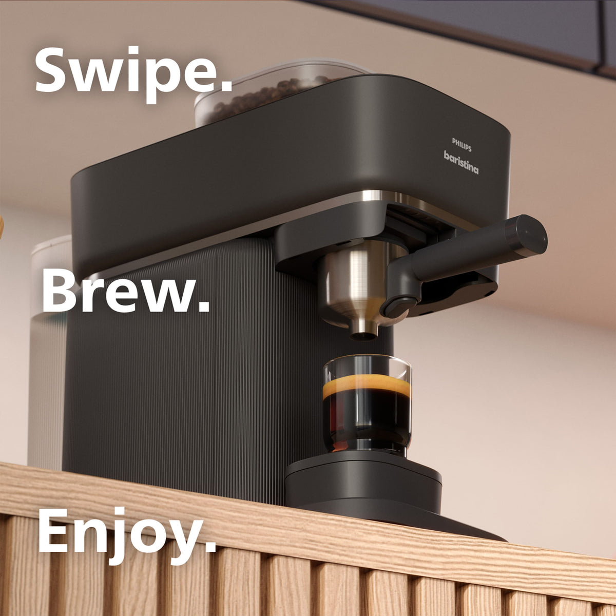 Philips - Baristina Automatic Espresso Machine - Black
