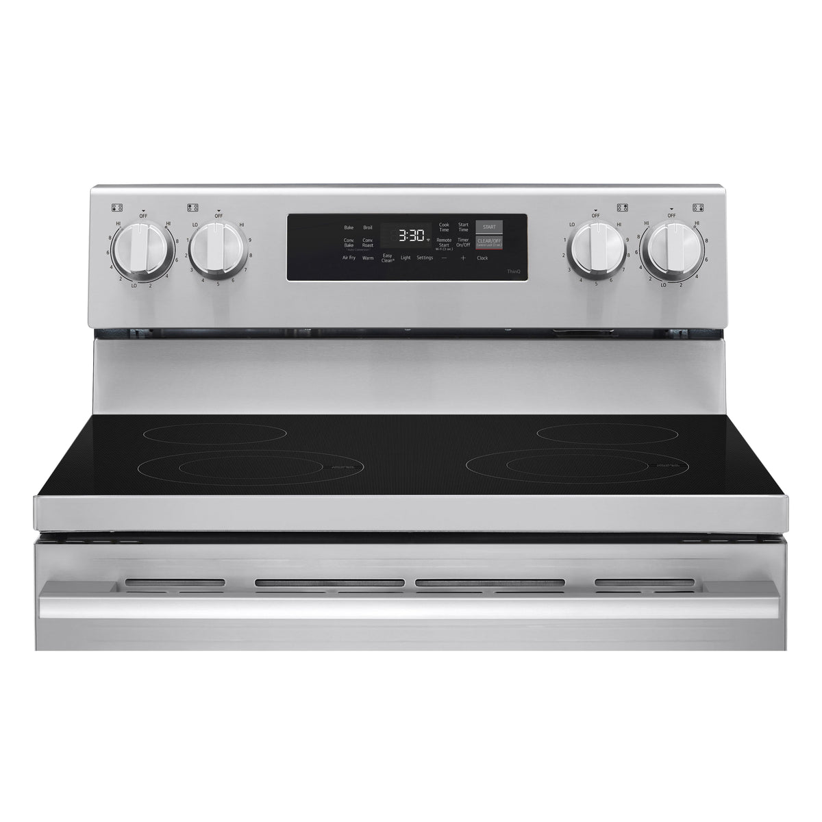 LG - 30-in Wide 6.3 Cu. Ft. Freestanding Electric Convection Smart Range with 4 Elements, Air Fry and WideView Window - Stainless Steel