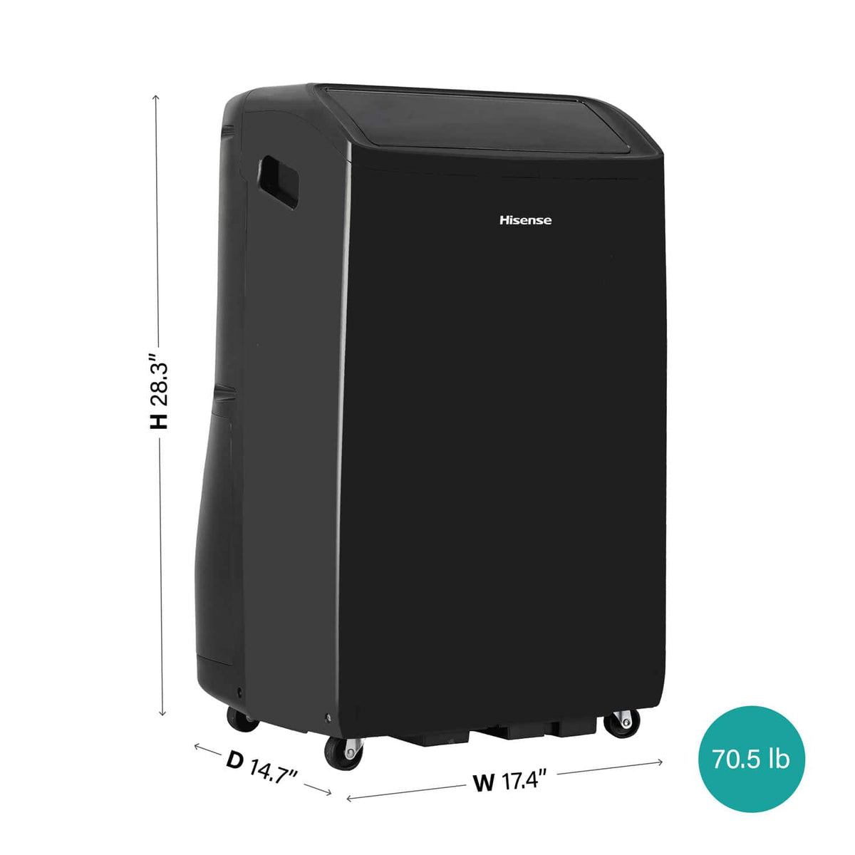 Hisense - 10,000 BTU Smart Portable Inverter Air Conditioner with Wi-fi and Remote Control - Black