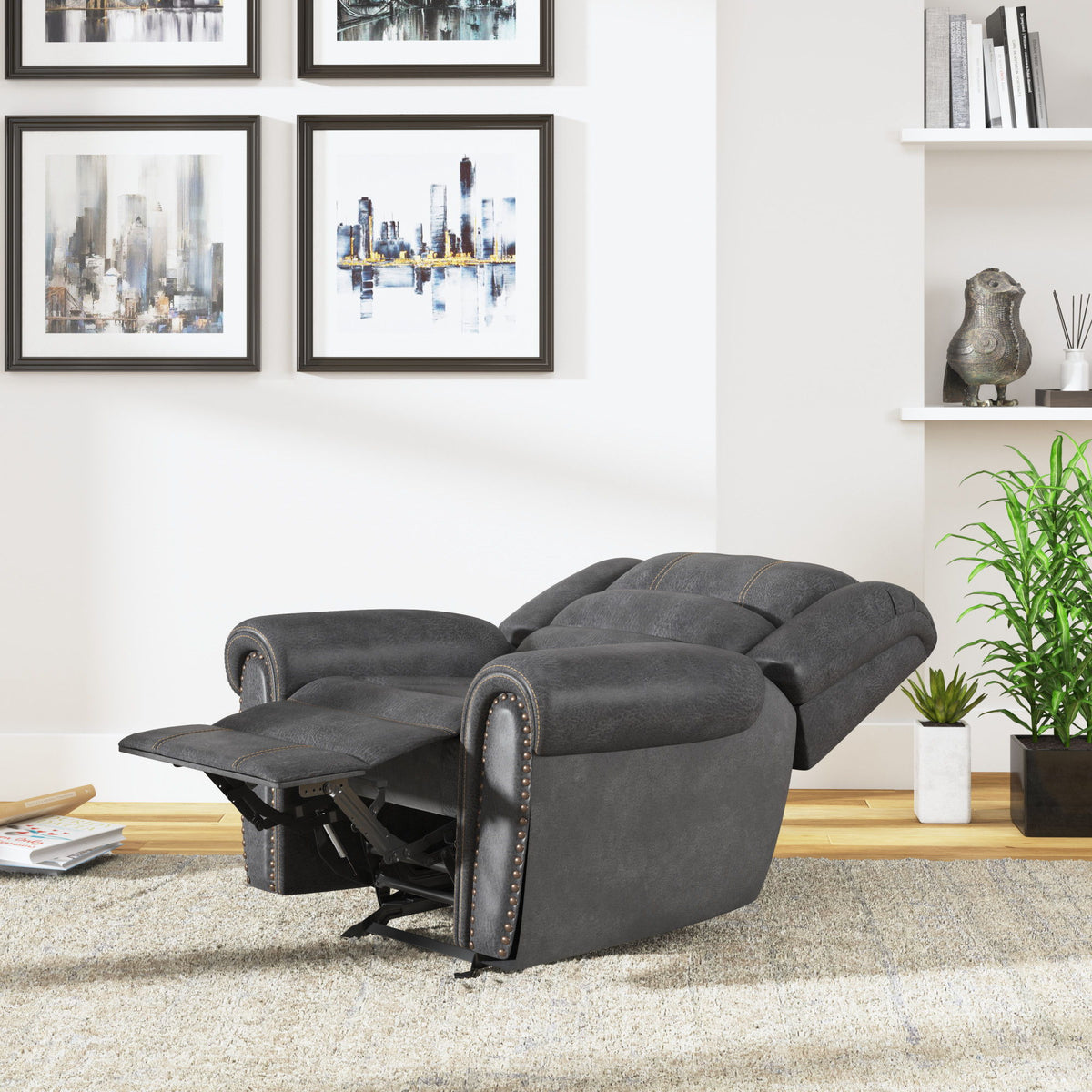Sillón reclinable con balanceo - Gris