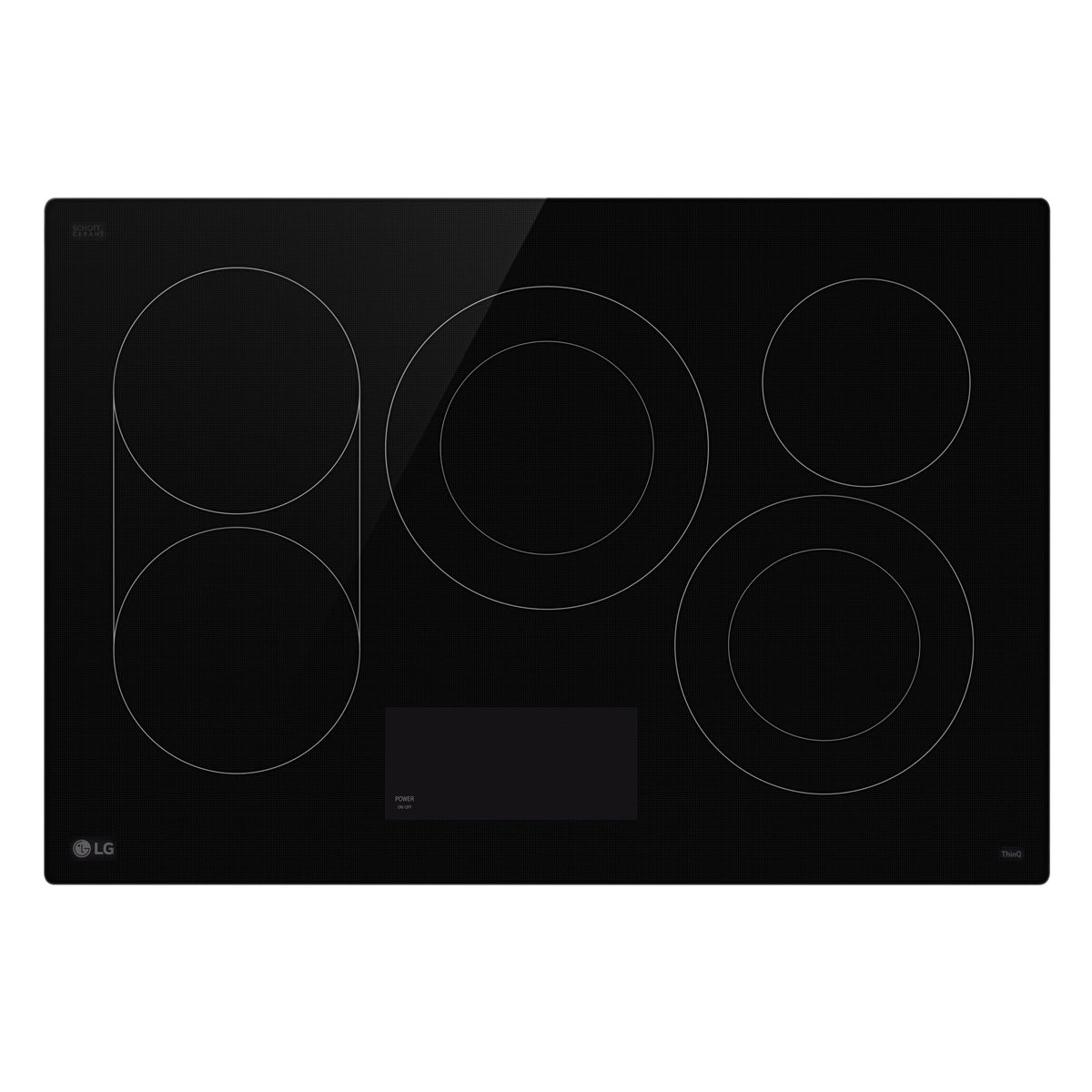LG - 30-in Wide Built-In Electric Smart Cooktop with 5 Elements, Backlit SmoothTouch Glass Controls and 3.2kW Dual Element - Black