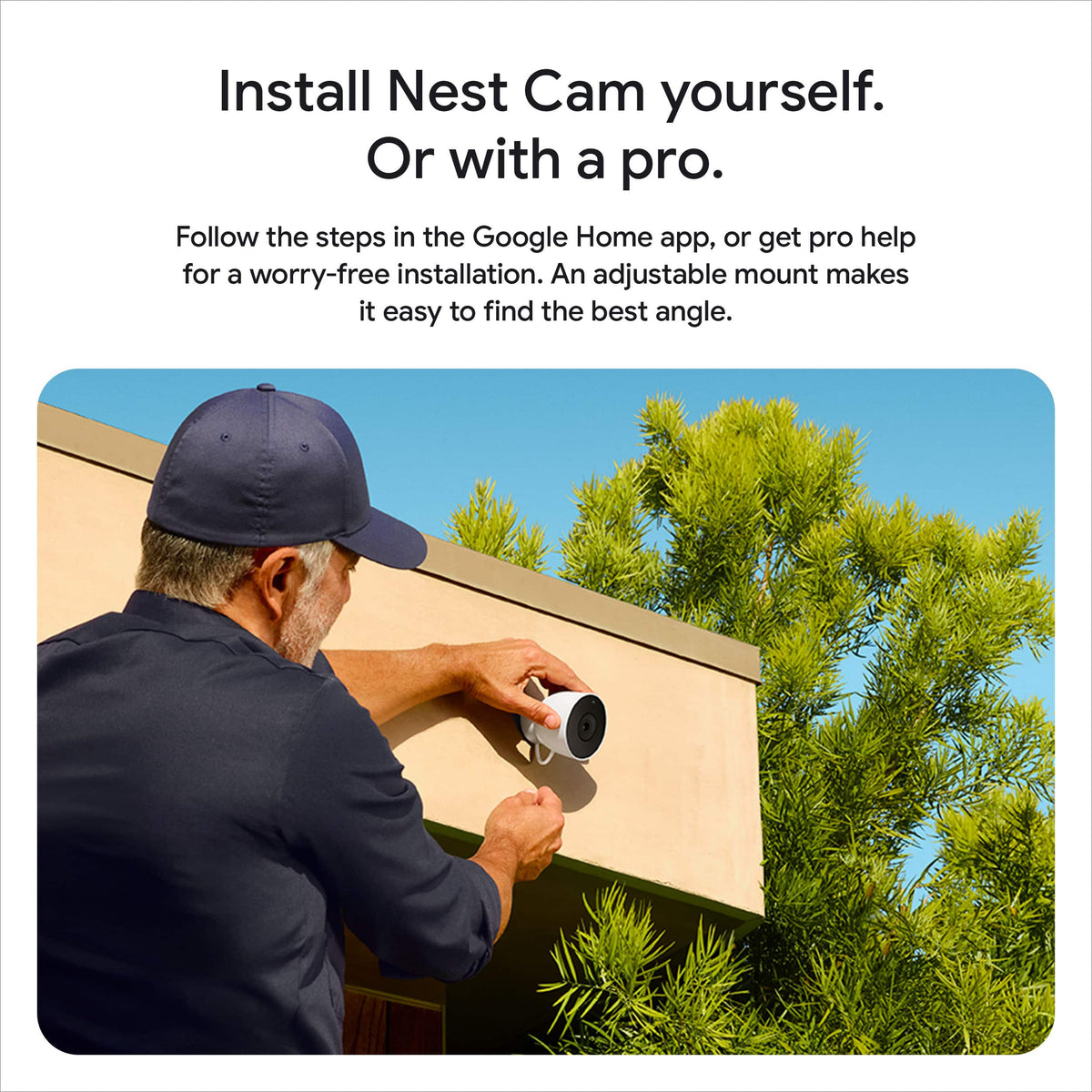 Google - Nest Cam Outdoor (wired, 2nd gen) - 2K Video and Gemini - 2-Pack - Snow
