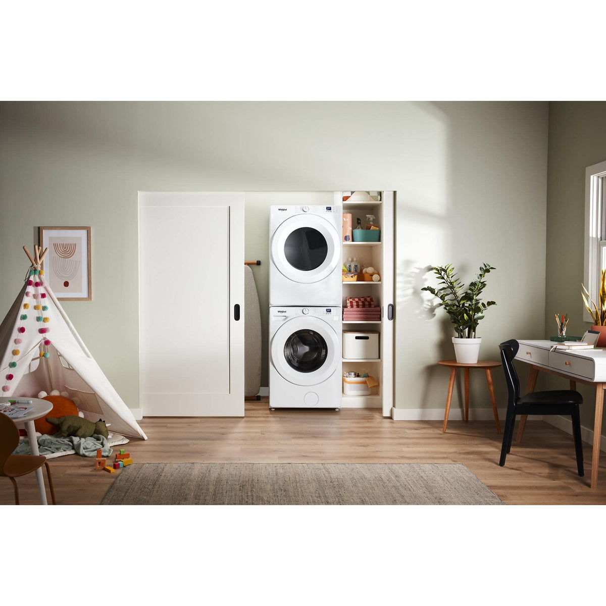 Whirlpool - 7.4 Cu. Ft. Stackable Electric Dryer with Quick Dry - White