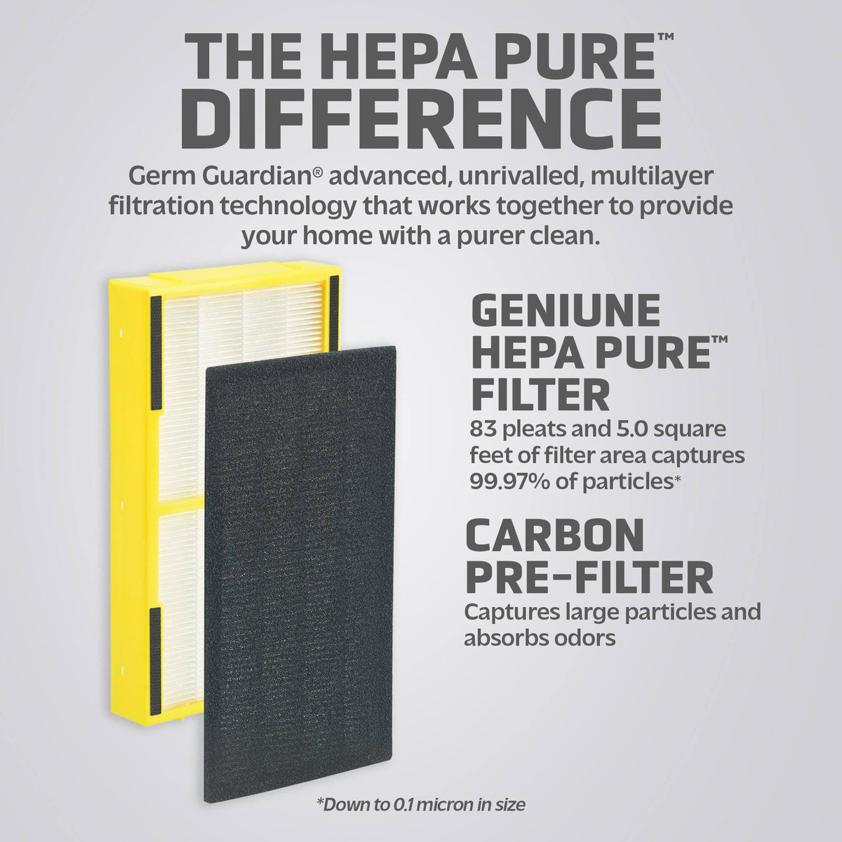 Genuine HEPA Pure Replacement Filter E for GermGuardian Air Purifier Model AC4100 - Black/White