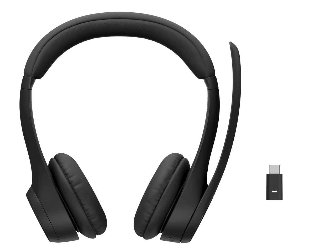 Logitech - Zone 305 Wireless Bluetooth Noise Cancelling Over-the-Ear Headset UC Version with Receiver - Black