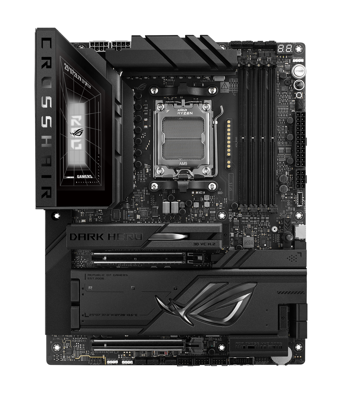 ASUS - ROG CROSSHAIR X870E DARK HERO (Socket AM5) AMD X870E ATX DDR5 Wi-Fi 7 Motherboard - Black