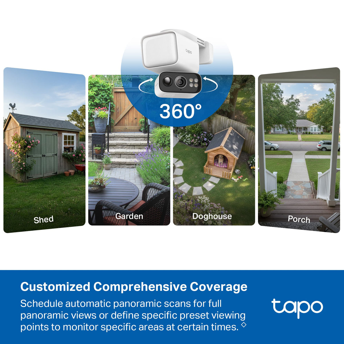 TP-Link - Tapo Wireless Floodlight Pan-Tilt Security Camera, 360° Viewing, 2K Crystal-Clear Video, Solar Charged - No Monthly Fees - White
