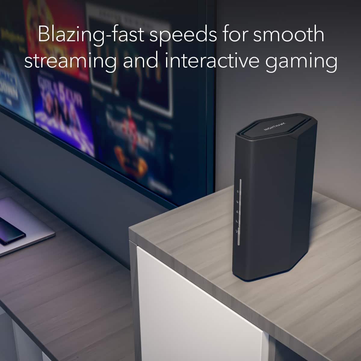 NETGEAR - Nighthawk WiFi 7 Router RS100, 3.6 Gbps, Up to 2,000 sq ft, 50 Devices - Black
