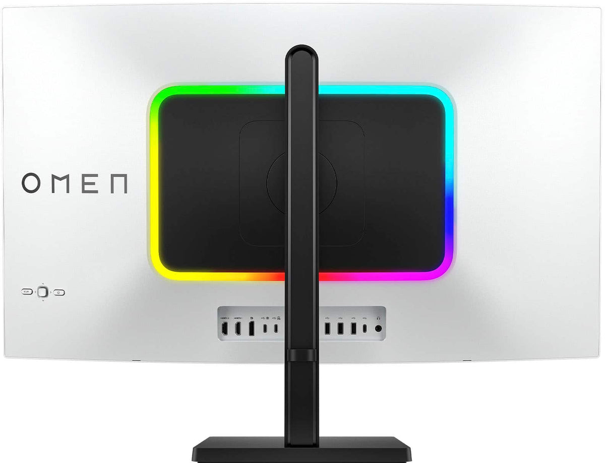 HP OMEN - Transcend 31.5" QD-OLED 4K UHD 240Hz G-SYNC Compatible Gaming Monitor with Adjustable Height - Black/White