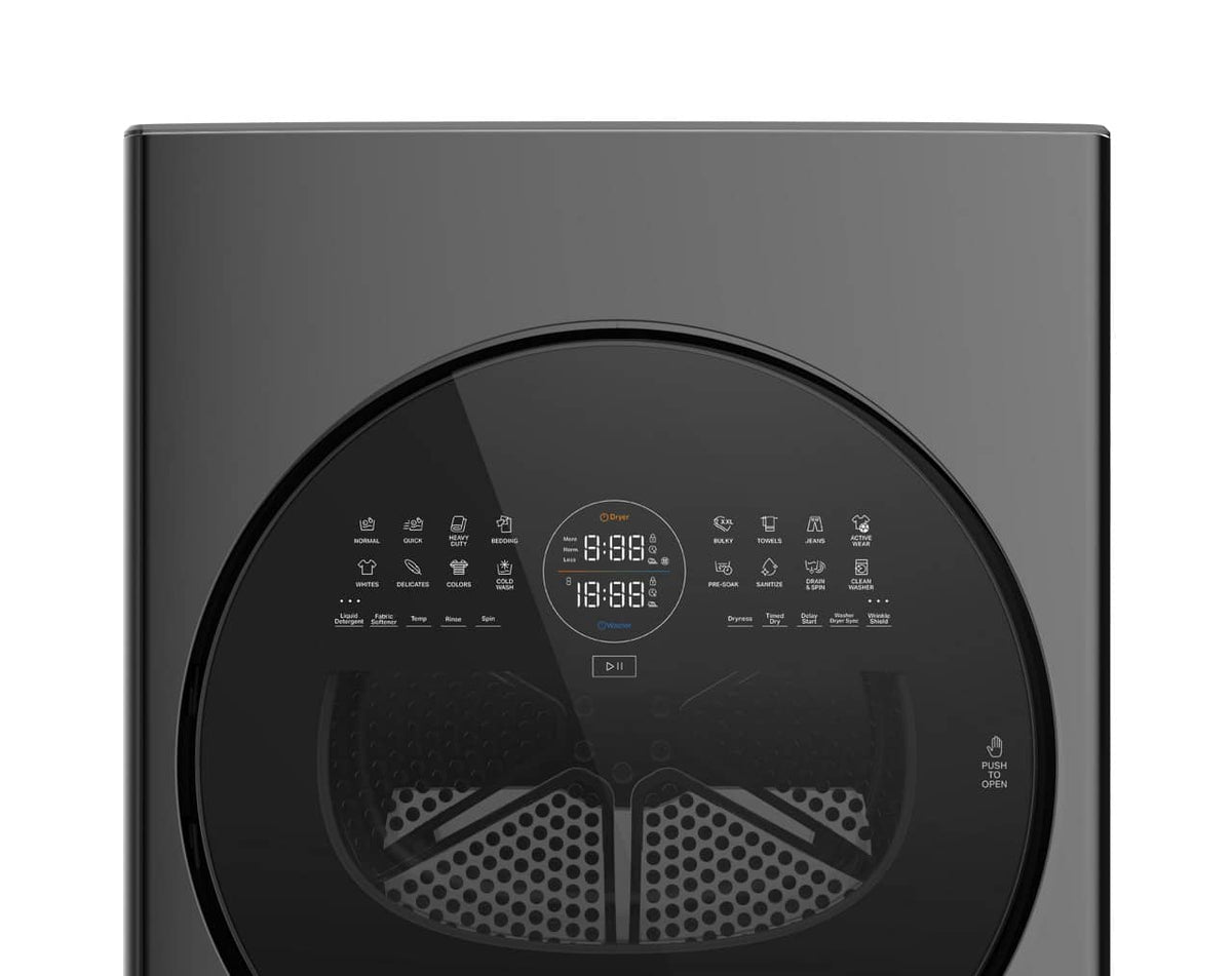 Whirlpool - 2.7 Cu. Ft. Washer and 4.3 Cu. Ft. Electric Dryer Ventless Heat Pump Laundry Tower and Energy Star - Titanium Metallic
