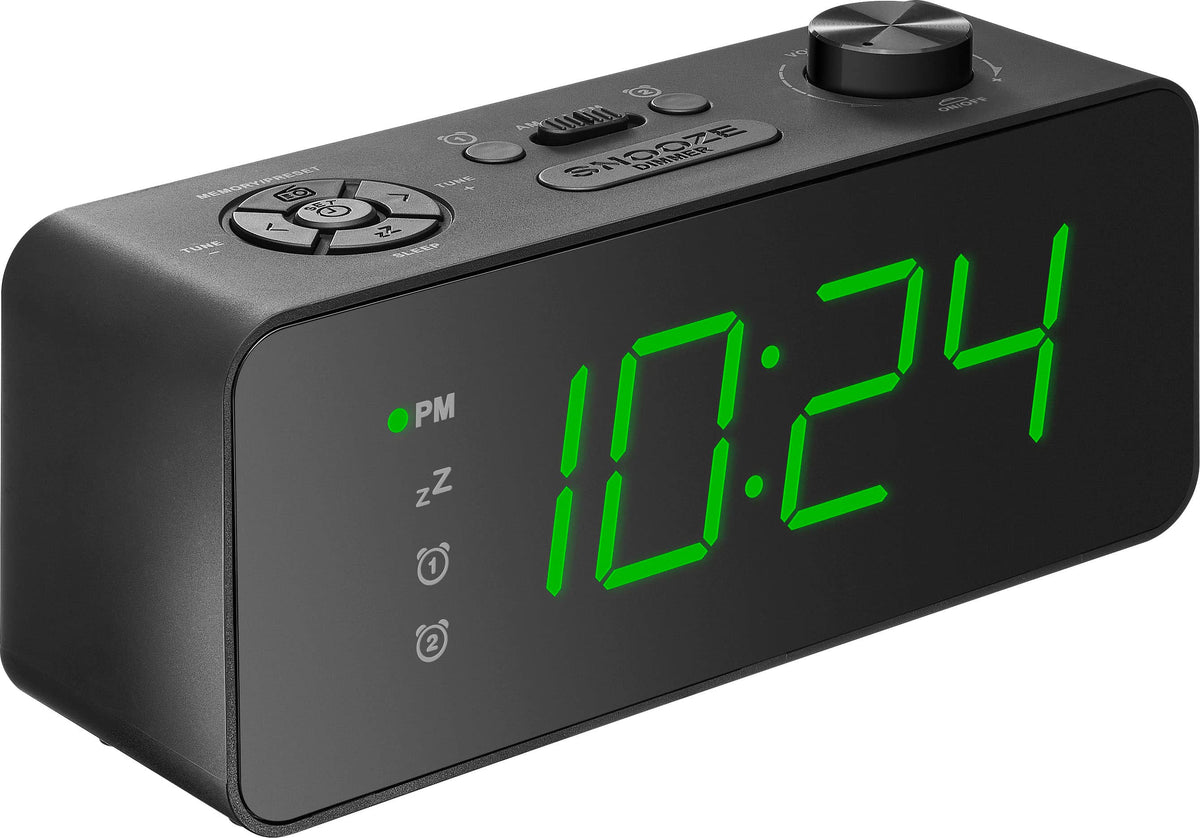 Insignia™ - Digital AM/FM Dual Alarm Clock with 4-Level Dimmer - Black