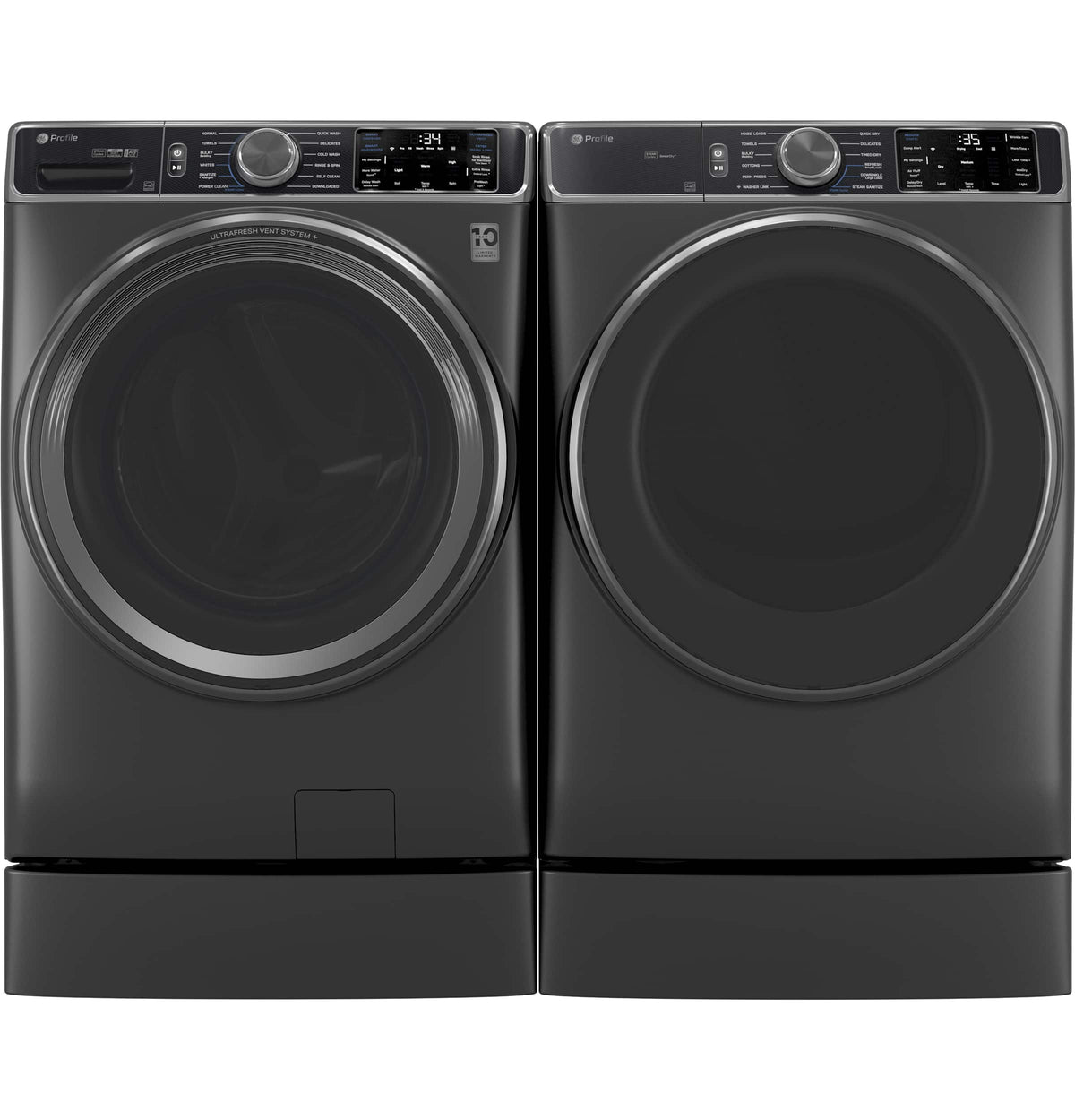 GE Profile - 7.8 Cu. Ft. Stackable Smart Electric Dryer with Steam and Sanitize Cycle - Carbon Graphite