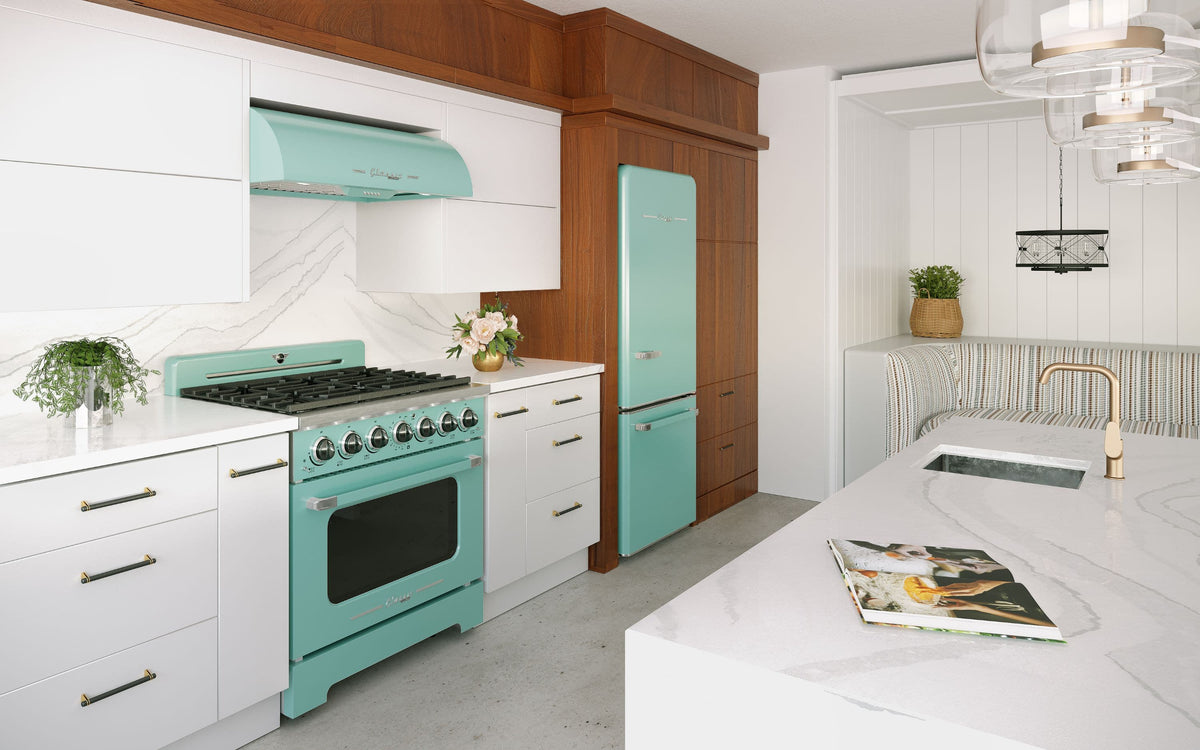 Unique Appliances - 36 inches - Externally Vented - Under cabinet Range Hood - Ocean Mist Turquoise
