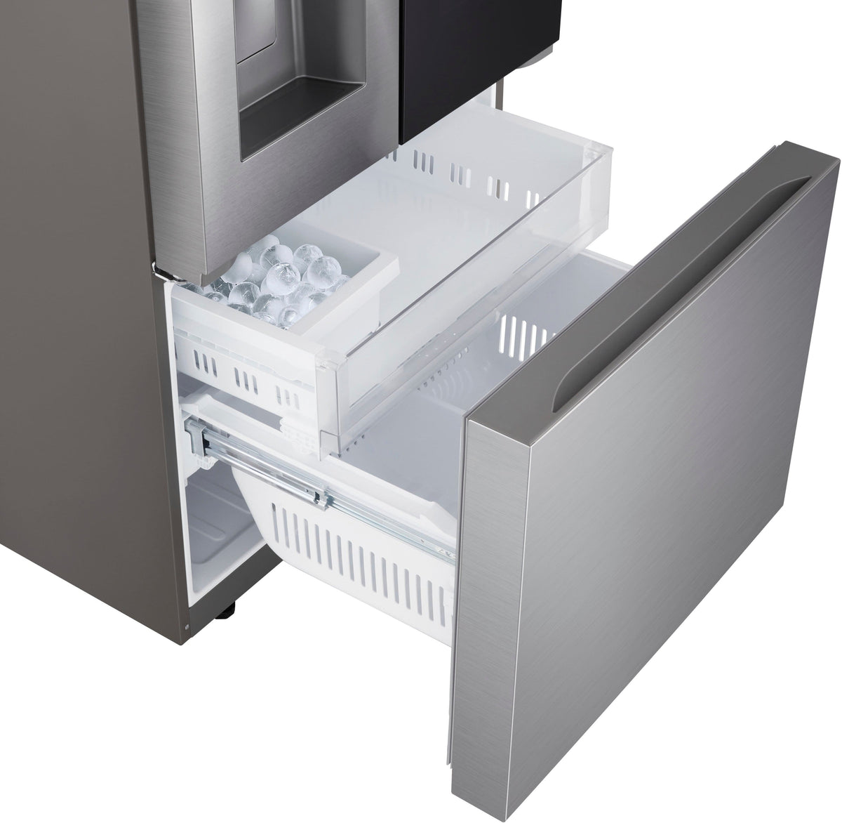 LG - 33-in Wide 24.5 Cu. Ft. French Door Standard-Depth MAX Smart Refrigerator with Dual Ice Maker with Craft Ice - Stainless Steel