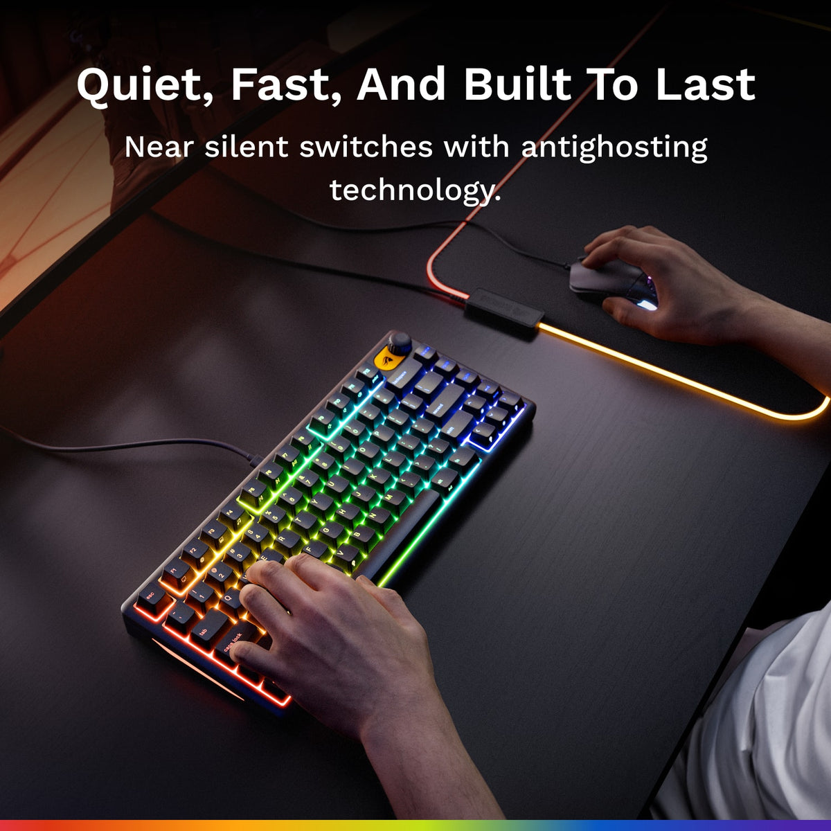 Glorious - GMBK 75% Wired Membrane Gaming Keyboard with Swappable MX-Compatible Keycaps - Black