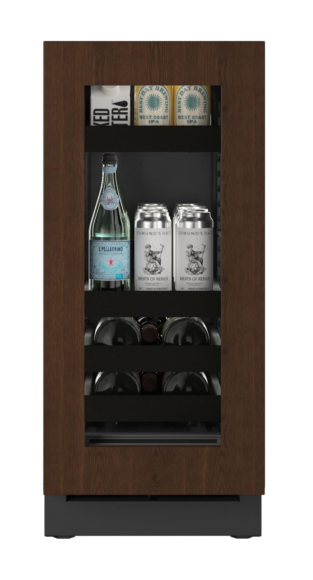 U-Line - 15"W. 2.8Cu.Ft. Built-In Beverage Center - Panel Ready Frame/Glass - Integrated Frame
