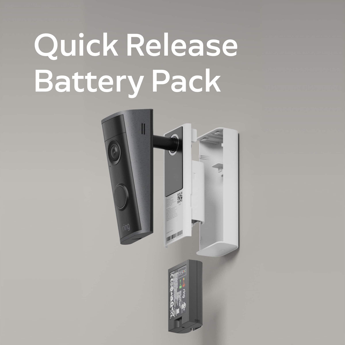 Ring - Peephole Smart Cam 2K, Battery-Powered, renter-friendly surface install, replaces existing peephole. 1400x1400 - Speckled Gray