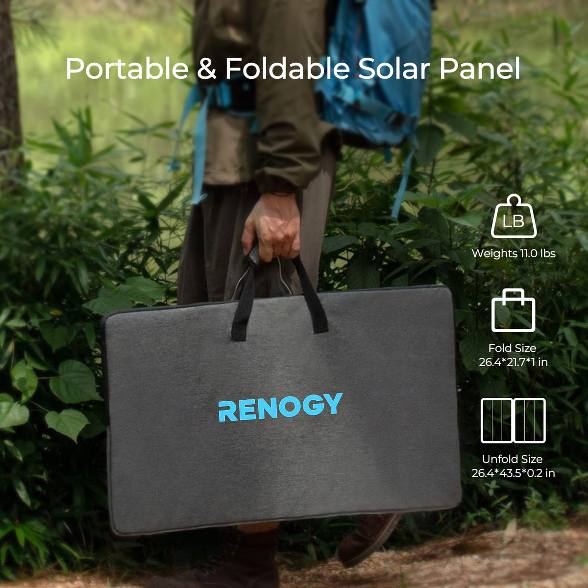 Renogy - 120 Watt Portable Solar Panel - Black
