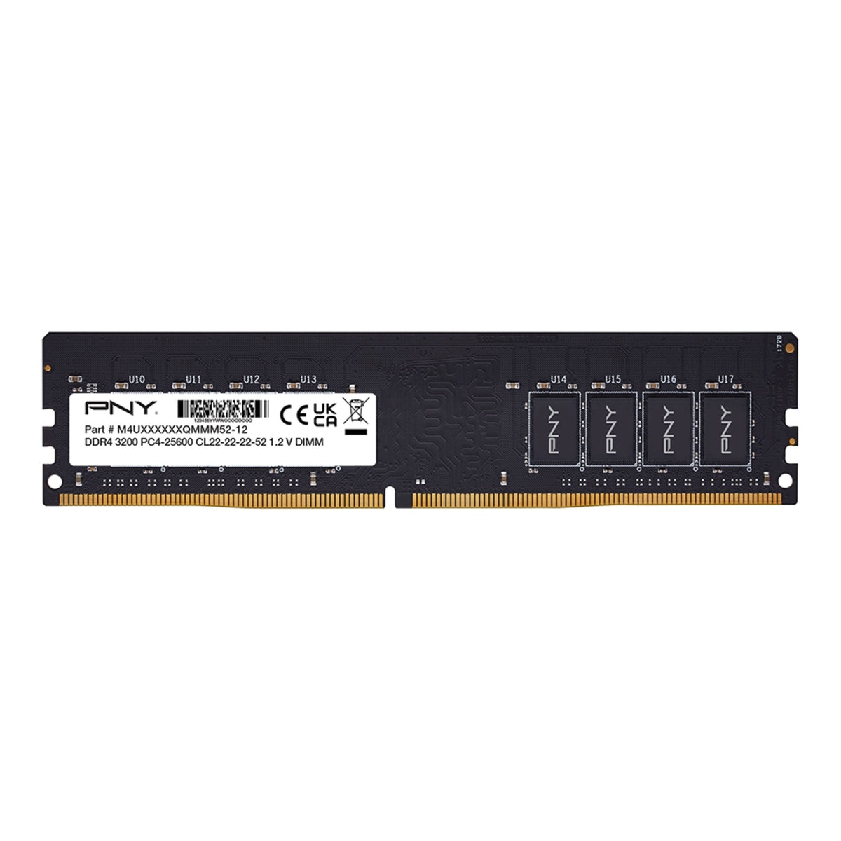 PNY - Performance 16GB (1x16GB) DDR4 RAM 3200MHz (PC4-25600) - CL22, 1.2V - Desktop Memory - MD16GSD43200-TB - Black