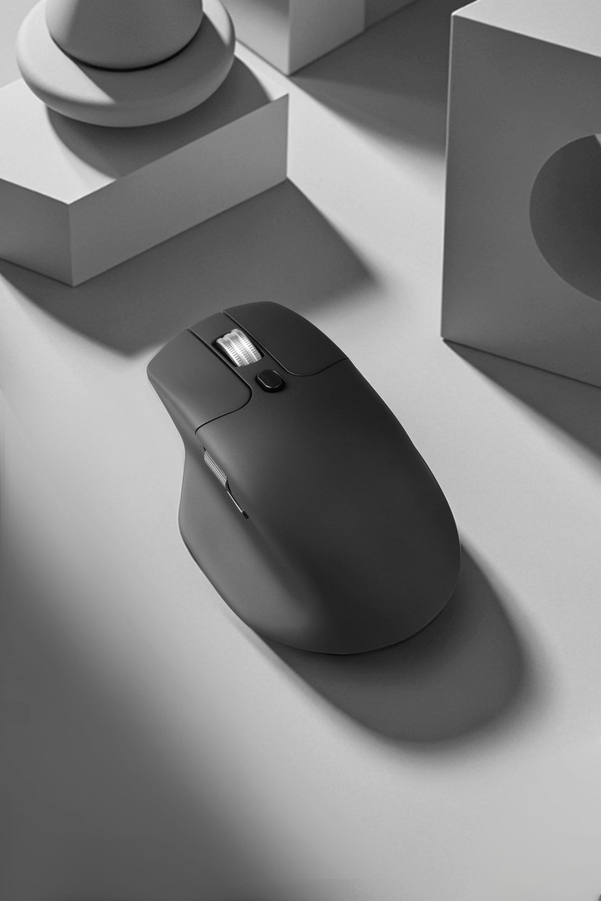 Keychron - M6 Ergonomic Wired & Wireless Laser Mouse w/ Macro Button & Fast-Scrolling Metal Wheel, For Windows PC & Mac - Wired - Black