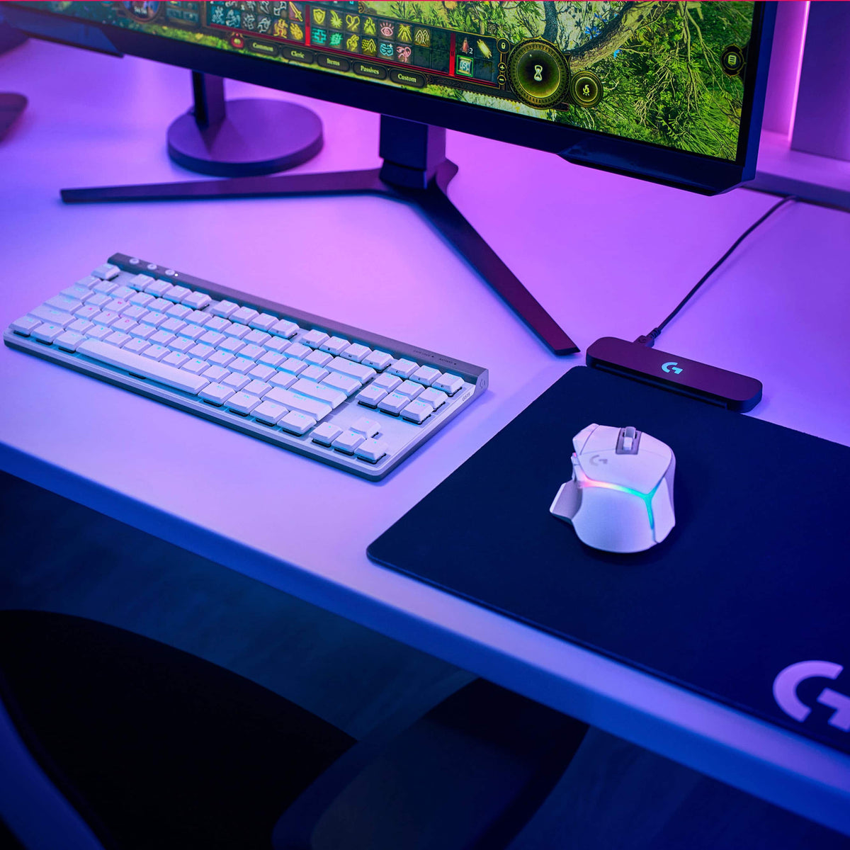 Logitech - G515 LIGHTSPEED TKL Wireless Mechanical Tactile (Brown) Switch Gaming Keyboard with LIGHTSYNC RGB - White