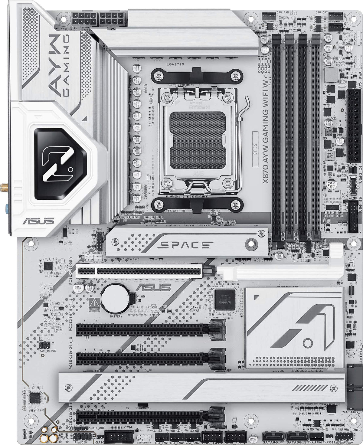 ASUS - X870 AYW GAMING (Socket AM5) AMD X870 ATX DDR5 Wi-Fi 6 AX Motherboard - White