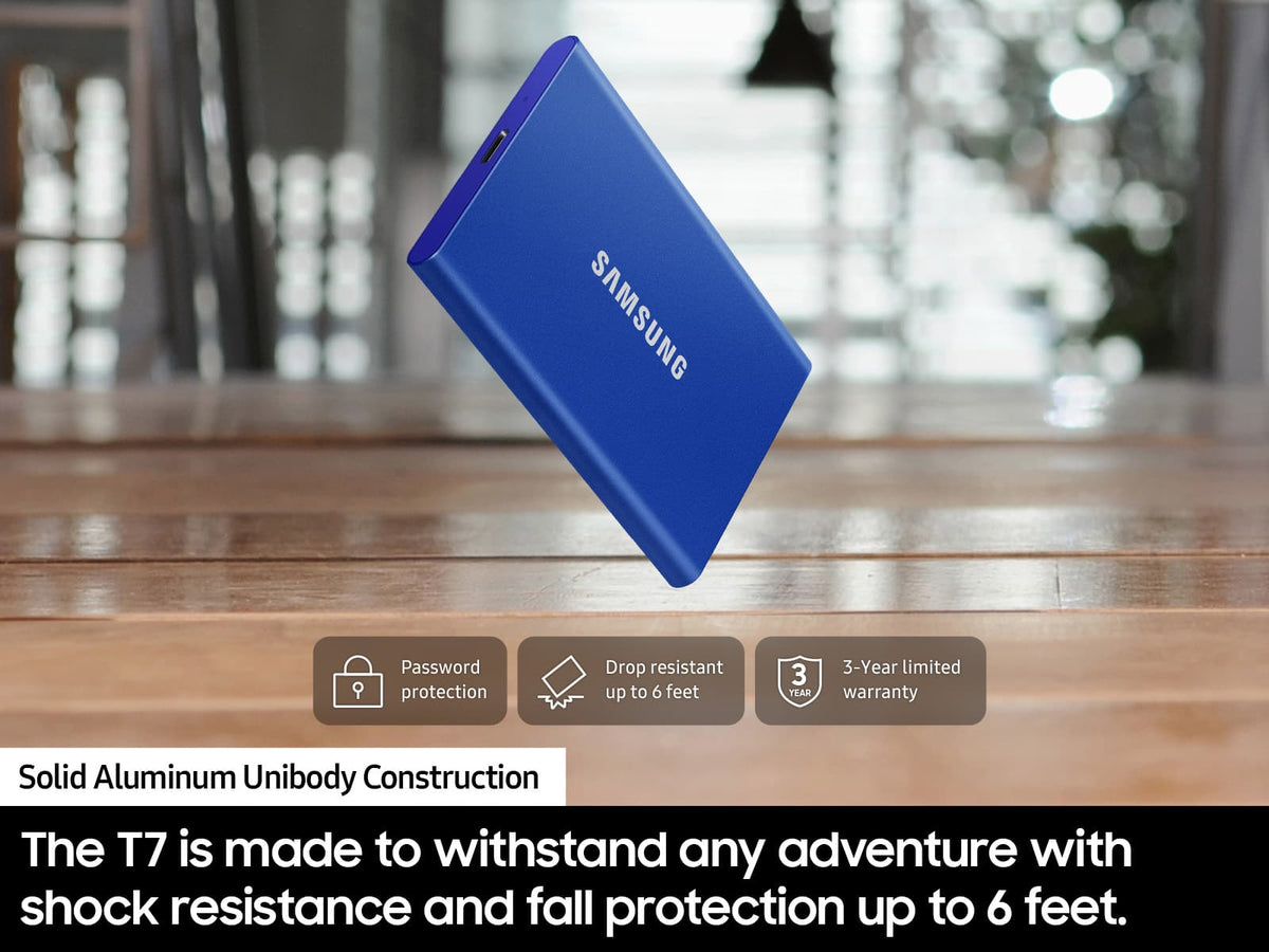 Samsung - T7 4TB External USB 3.2 Gen 2 Portable SSD with Hardware Encryption - Titan Gray